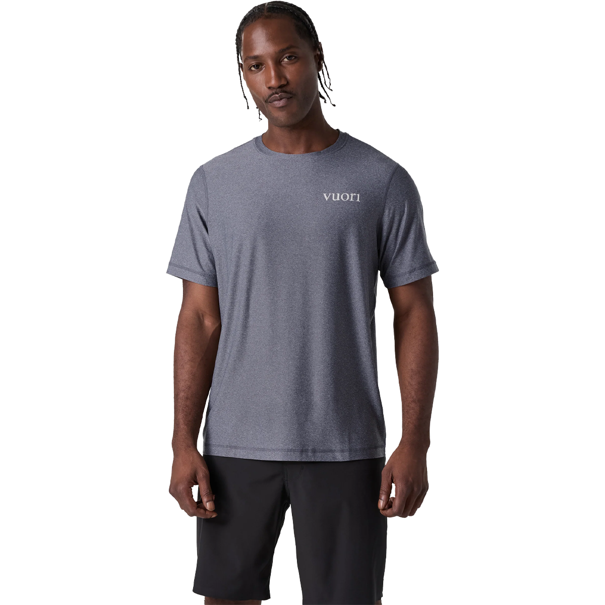 thumbnail image 2 of Vuori V1 Logo Men's Short Sleeve Crew Tee | Black/Charcoal | Pick Your Size 2 of 6