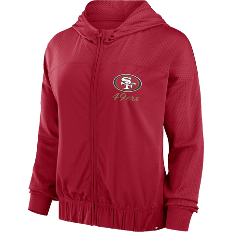 Women's 49ers Script Lock Full-Zip Hood