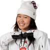 686 Youth Hello Kitty Beanie in HKWT-Hello Kitty White on model