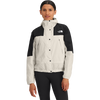 The North Face Women's Mountain Wind Jacket in ROU-White Dune/TNF Black on model