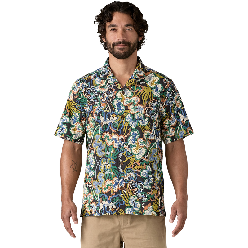 patagonia トラウト　アロハシャツ メンズ S 80年代 パタゴニア パタロハ 総柄 魚柄 オープンカラー 開襟