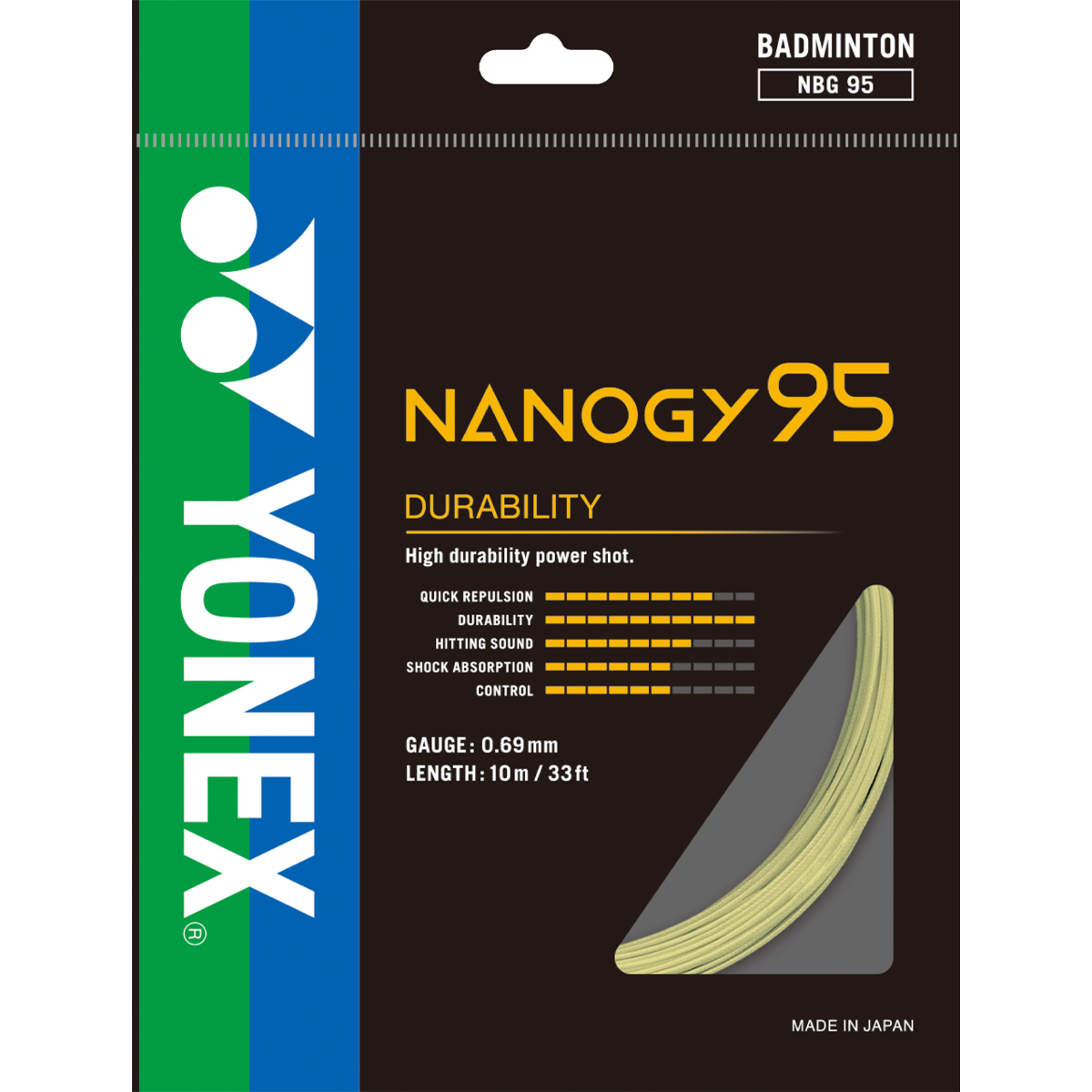 YONEX バドミントンストリング NANOGY 95 (100m) ９月入荷分 YONEX バドミントンストリングNANOGY95 100m×2ロール9月入荷分 楽天