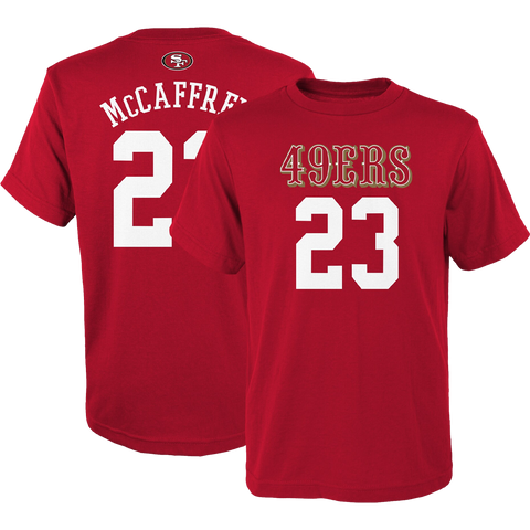 Youth 49ers Mainliner Name & Number Tee - McCaffrey