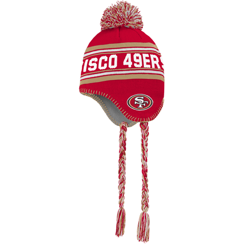 Youth 49ers Jacquard Tassel Knit with Pom - Preschool