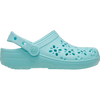 Crocs Youth Classic Floral Cut Out Clog in 4PD-Aquamarine right profile