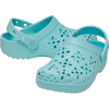 Crocs Youth Classic Floral Cut Out Clog in 4PD-Aquamarine pair