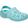 Crocs Youth Classic Floral Cut Out Clog in 4PD-Aquamarine front right
