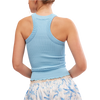 Free People Women's Ribbed Seamless Tank in 4021-Air Blue back
