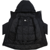 Quiksilver Youth Mission Solid Jacket in Black unzipped with liner