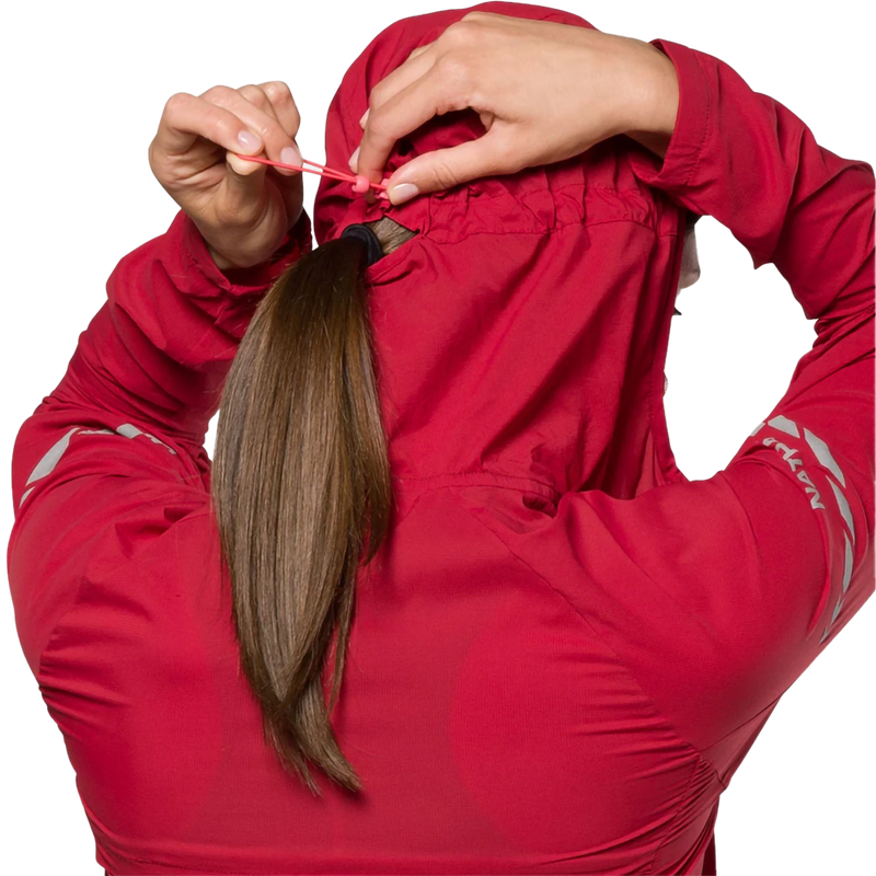 Women's Stealth Jacket 2.0, Nathan Women's Stealth Jacket 2.0 in Deep Red hood