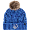 47 Brand Women's Warriors Meeko Cuffed Knit Hat with Pom in Royal