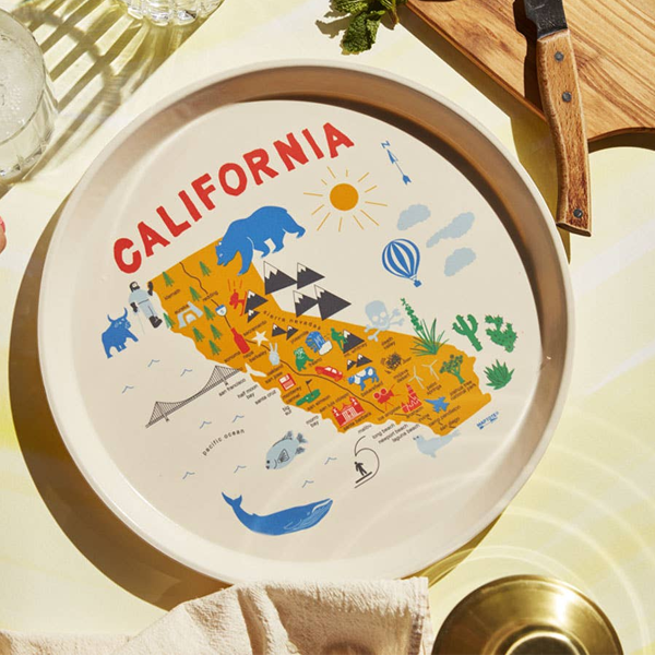 California Round Tray, Maptote California Round Tray at picnic