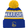 Outerstuff Youth Warriors Jacquard Cuffed Knit w/ Pom in Royal Blue/Yellow