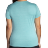 Brooks Women's Luxe Short Sleeve in Heather Aqua back