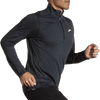 Brooks Men's Dash 1/2 Zip 2.0 in Heather Black action front right