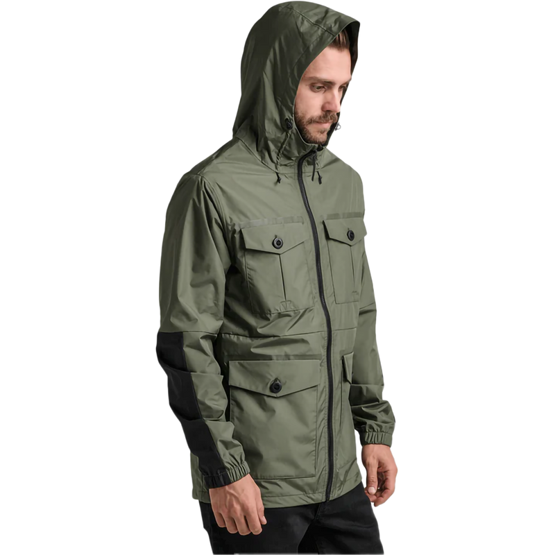 Men's Cascade Rain Shell, Roark Men's Cascade Rain Shell in Dark Military front left