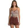 RVCA Women's Tight Stripe Sweater Tank in Mocha
