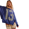 Free People Graphic Camden Pullover in Navy