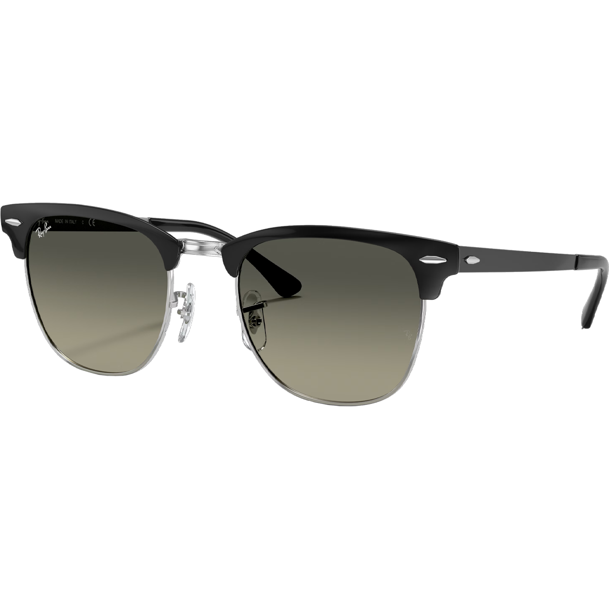 Clubmaster Metal Polished Black Silver Grey Gradient Sports Basement