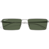 Ray Ban EMY BIO-BASED in Polished Silver/Dark Green