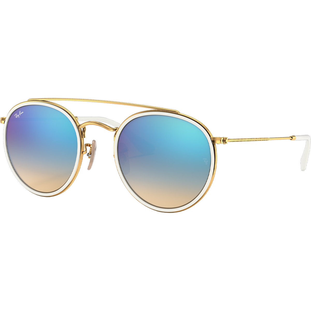 Round Double Bridge - Polished Gold/Blue Flash alternate view