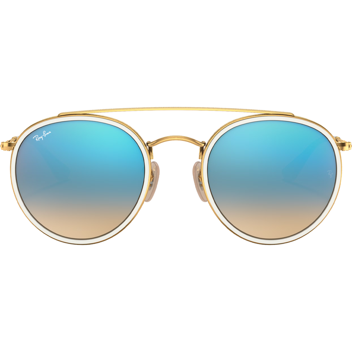 Round Double Bridge - Polished Gold/Blue Flash alternate view