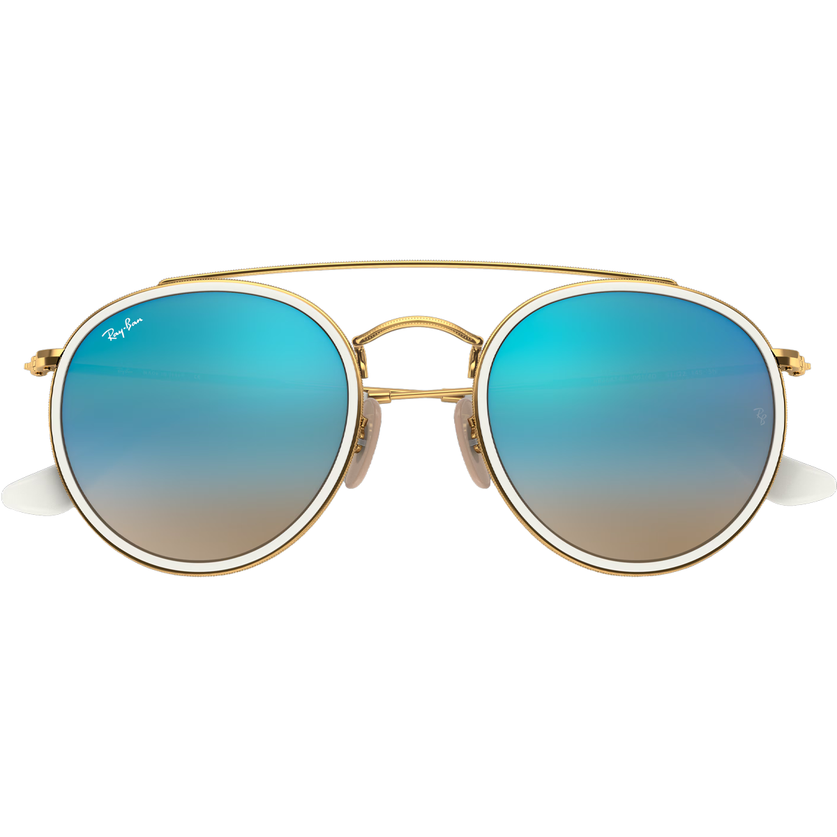 Round Double Bridge - Polished Gold/Blue Flash alternate view