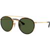 Ray Ban Round Double Bridge Polished Gold G-15 Green 3/4 view