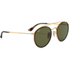 Ray Ban Round Double Bridge Polished Gold G-15 Green alt 3/4 view