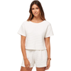 TravisMathew Women's Coastal Rib Charter Cruise Short Sleeve in White