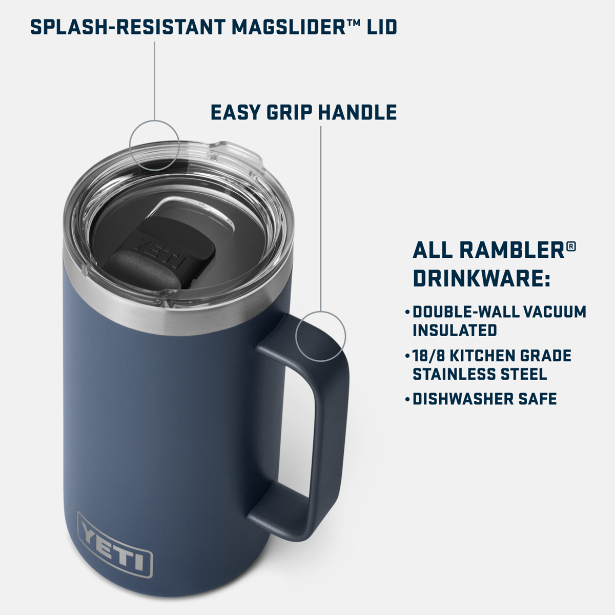 Rambler 24 oz Mug with MagSlider Lid alternate view