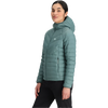 Women's Transcendent Down Hoody in Neptune left