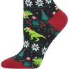 Socksmith Women's Santasaurus Rex  toe and heel