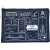 Maptote San Francisco Flat Zip Pouch in Denim