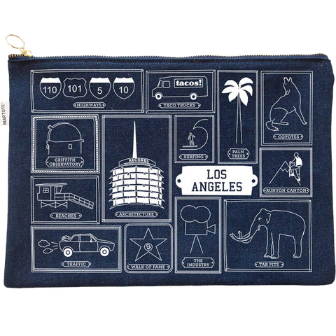 Los Angeles Flat Zip Pouch