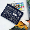 Maptote Los Angeles Flat Zip Pouch with art supplies