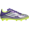 Adidas Youth F50 League Firm/Multi-Ground Cleats in Purple Rush / Cloud White / Lucid Lemon