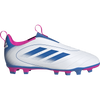 Adidas Youth Goletto IX FG/MG Laceless in Footwear White/Bright Royal/Team Shock Pink