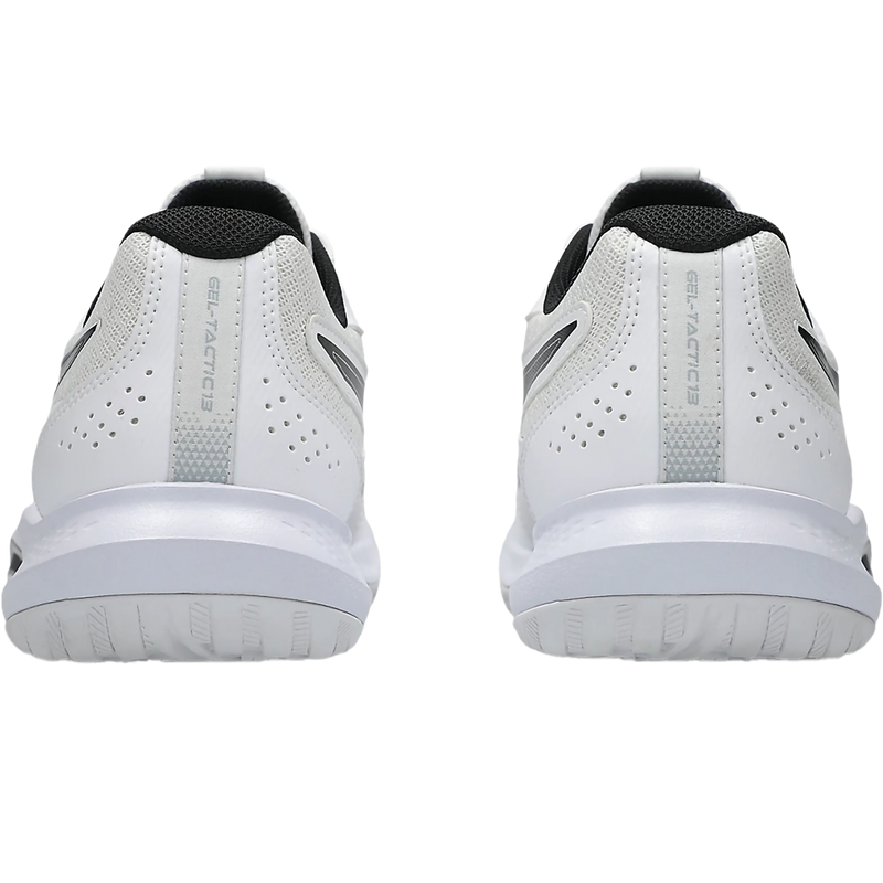 Men's Gel-Tactic 13, Asics Men's Gel-Tactic 13 in 100 White Black back