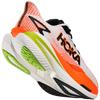 Hoka Mach X 3 in WNG-White/Neon Tangerine back right and sole