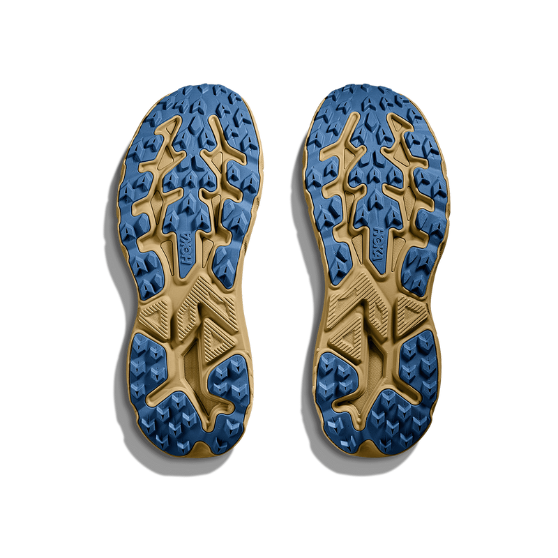 Men's Challenger 8, Hoka Men's Challenger 8 in Maple/Cardamom - view from below showing soles
