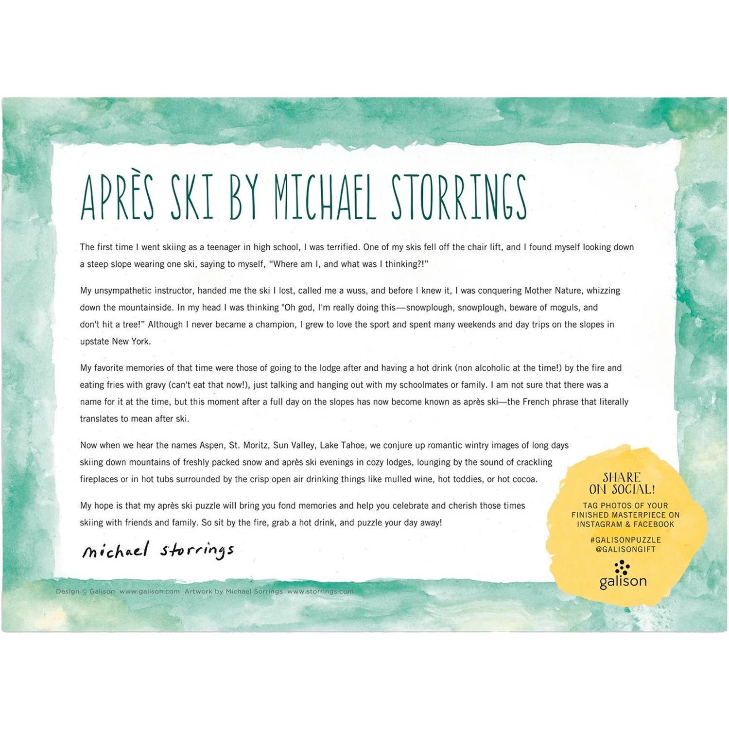 Michael Storrings Apres Ski 1000 Piece Puzzle alternate view