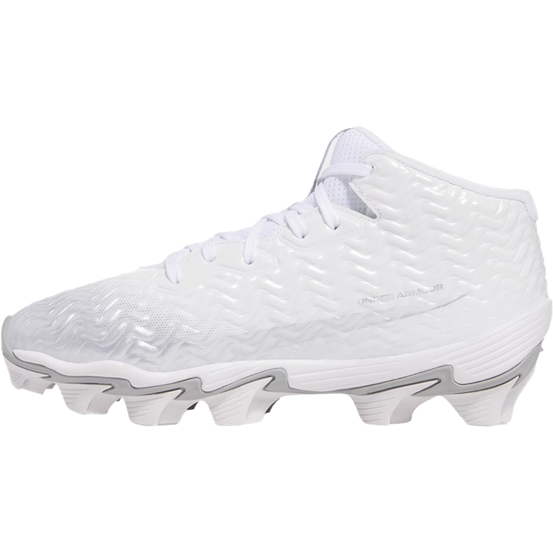 Youth Spotlight Hammer, Under Armour Youth Spotlight Hammer in 100-White/Metallic Silver left profile