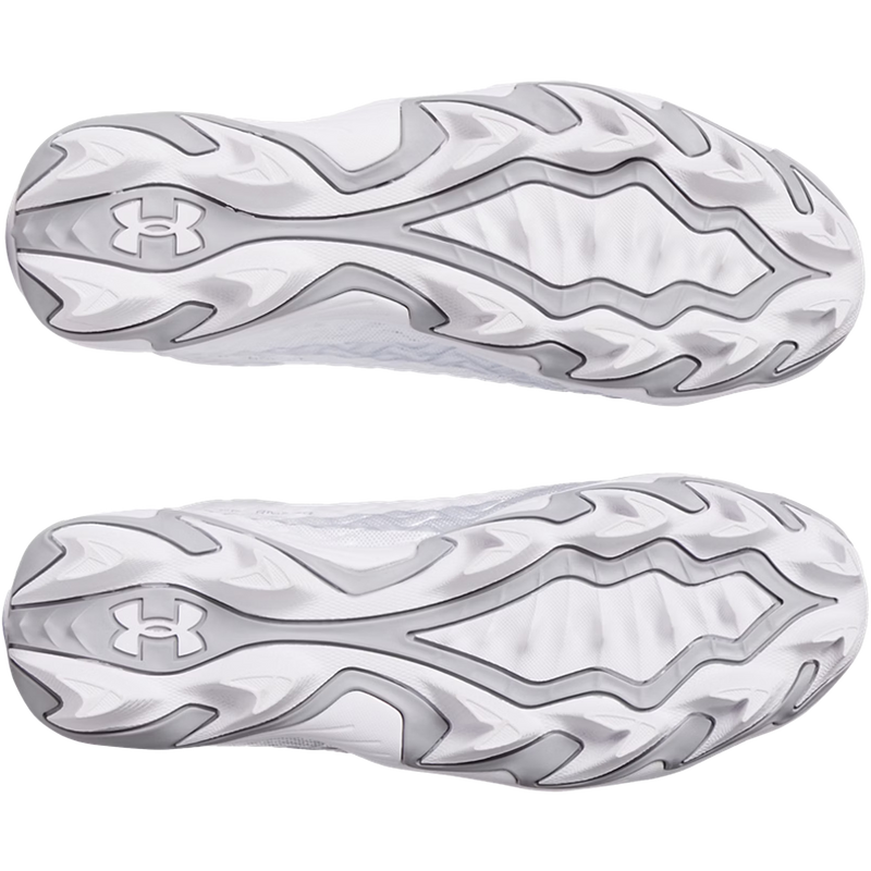 Youth Spotlight Hammer, Under Armour Youth Spotlight Hammer in 100-White/Metallic Silver pair bottom