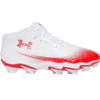 Under Armour Men's Spotlight Hammer Football Cleats in 102-White/Red