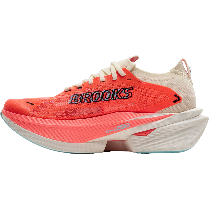 Women's Hyperion Max 3, Brooks Women's Hyperion Max 3 in 659-Coconut/Fiery Coral inside right profile