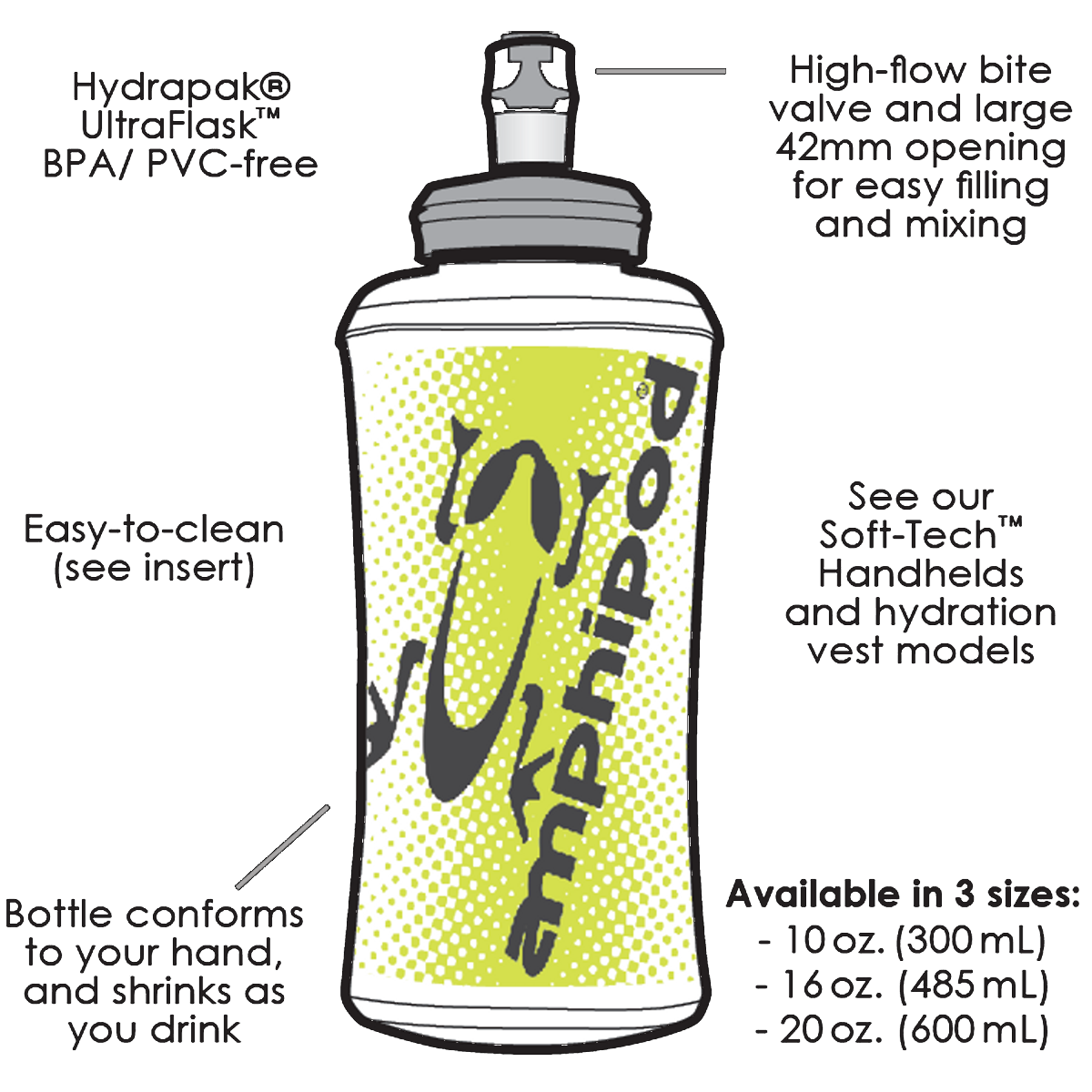 16 oz Soft-Tech Minimalist Handheld alternate view
