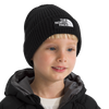 The North Face Youth TNF Logo Box Cuffed Beanie on Model