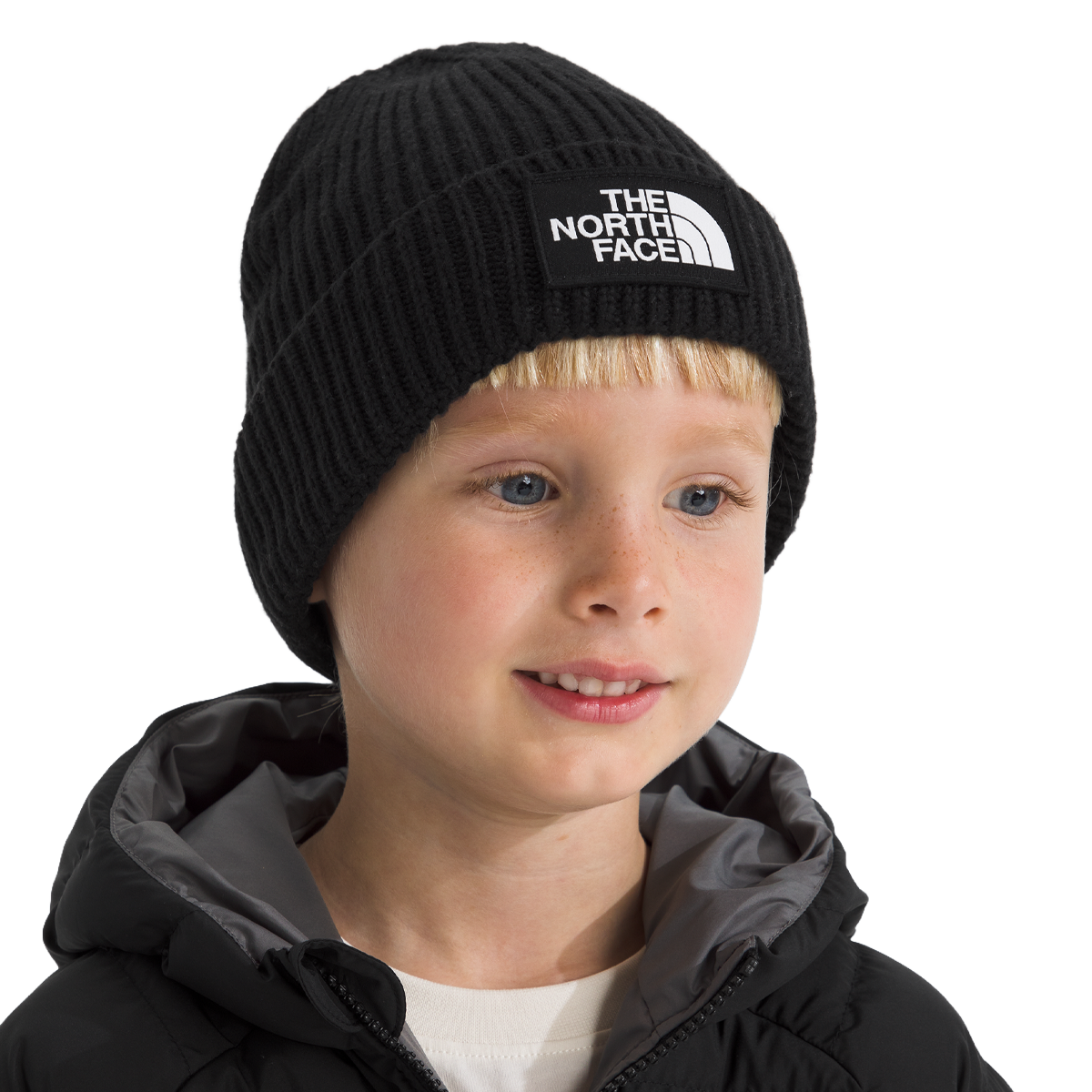 Youth TNF Logo Box Cuffed Beanie alternate view