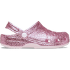 Crocs Youth Classic Glitter Clog in Pink Milk